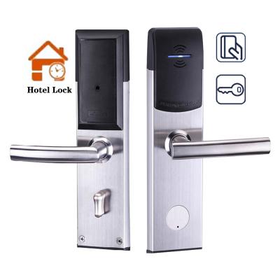 China Home 304 Stainless Steel Hotel Apartment Hotel Office Security Electronic Lock Systems Keyless Entry RFID Smart Card Door Lock For Star Hotel for sale