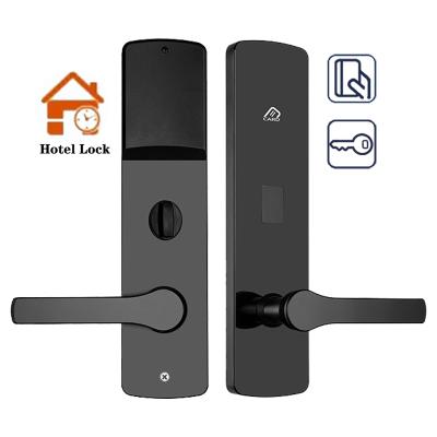 China Home Office Hotel Apartment Stainless Steel RF Card Door Handle Lock for Hotel,Electronic Keyless RFID Hotel Smart Lock with Management Software for sale