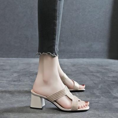 China New Fashion Trend Quality Design Square Toe Shoes For Women PVC Soft Block Clear Heels for sale