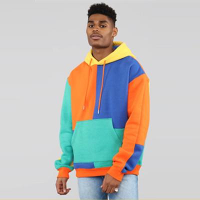 China Anti-pilling New Design Custom Color Block Contrast Mens Hoodies for sale