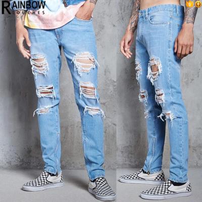 China Fashion Design Breathable Men Ripped Jeans , Damaged Jeans For Men Skinny Jeans for sale