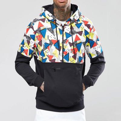 China Custom Men Sublimation Anti-pilling Hoodies Printed Hoodies With Half Zipper Opening Hoodie for sale