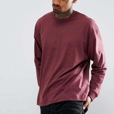 China Wholesale Custom Made Men's Streetwear Anti-Pilling Oversized Long Sleeve T-Shirts for sale