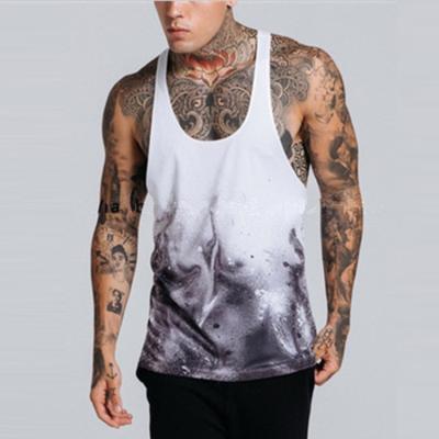 China Anti-pilling Fashion Tank Top Muscle Fit Custom Gym Stringer Vest Men for sale