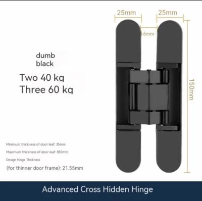 China 5mm Drilling Hole Satin Nickel Heavy Duty Invisible Hinge Set With Screws And Plugs for sale