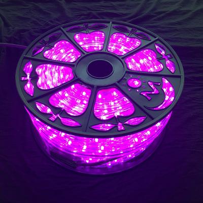 China Pink color 12v/24v/110/220v wide range voltage high quality Christmas 50/100M roll decorating LED rope light CE ROHS ETL for sale