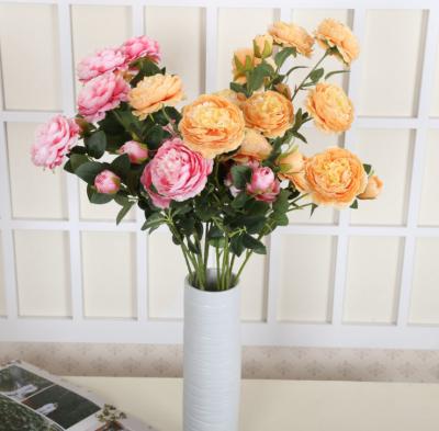 China High Quality Minimalist Wedding Decorative Multiple Color Velvet&plastic Peony Artificial Flowers for sale