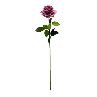 China Artificial Flower Real Touch Home Touch Valentine's Day Decor Single Stem Rose Flower for DIY Bouquet Wedding Party Home Decor for sale