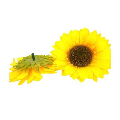 China Best Price European British Silk Sunflower Artificial Silk Sunflower Heads Ornamental Plants Decoration for sale