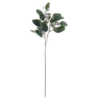 China Greenery Home Artificial Stems Decor Oval Silk Leaves Seeded Eucalyptus Branches For Party Wedding Home Layout for sale