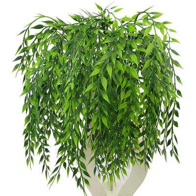 China Home Decor Artificial Flowers Weeping Faux Hanging Ivy Garland Vine Willow Plastic Plants Greenery Leaves For Garden Decor for sale