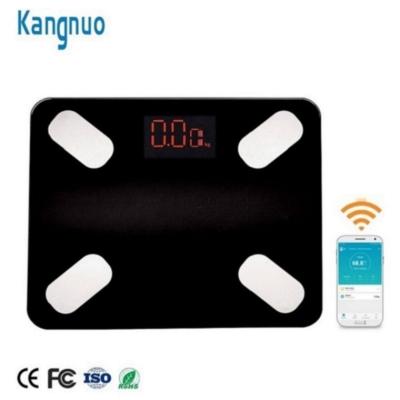 China New design tempered glass+ ABS+stainless steel analysis body fat balance electronics home scale with app for sale