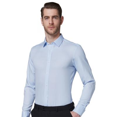 China Men's Long Sleeve Anti-Shrink Shirt No-Iron Business Work Dress Formal Cotton Men's Shirt for sale