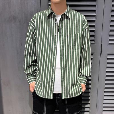 China Casual shirt long sleeve anti-pilling stripe men's autumn business simple shirt slim men's long shirt for sale