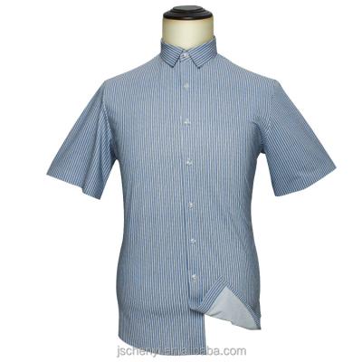 China Anti-pilling Wholesale Top Quality Button Down Striped Shirt Men Stylish Office Blouse for sale