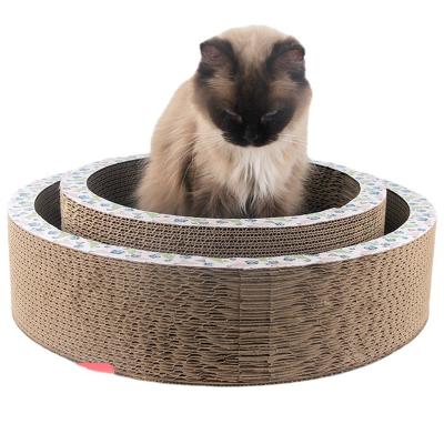 China Wholesale Round Pet Toy Cardboard Cat Scratcher Board for sale