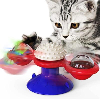 China Hot Stocked Windmill Cat Toy Cat Turntable Funny Cat Molar Rod Selling Pet Supplies New Product for sale