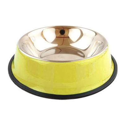 China Stocked Colorful Stainless Steel Pet Bowl Metal Water Food Dog Bowl For Pet for sale