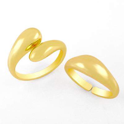 China Romantic Fashion Minimalist 18K Gold Plated Adjustable Open Heart Snake Ring Jewelry For Women for sale