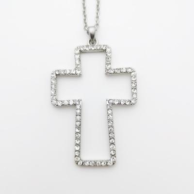 China 2021 New Religious Jesus Cross Necklace Crystal Initial Pendant For Women And Girls Jewelry for sale