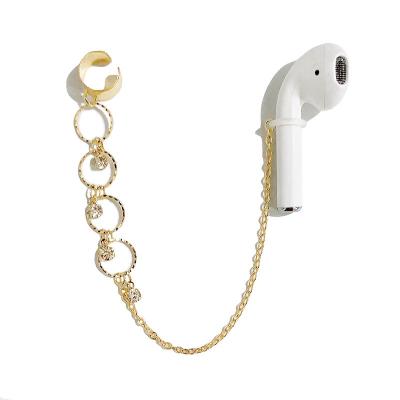 China Cute Anti Lost AirPods Chain Strap Stud Earring Jewelry Accessories Crystal Earrings Wireless Earphone Holder for sale