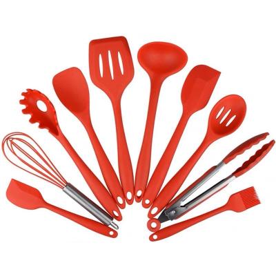 China Viable 10Pcs/set Silicone Kitchen Cookware Tool Tongs Nonstick Pocket Heat Resistant Cooking Instrument for sale