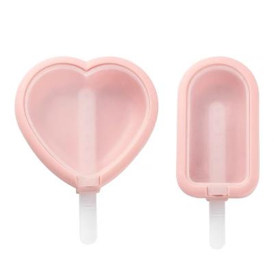 China DIY Chocolate Heart Paw Silicone Stocked Popsicle Tray Ice Cream Molds with Stick and Cover for sale