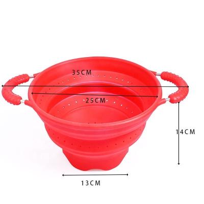 China Sustainable Kitchen Tools Collapsible Square Drain Food Grade Silicone Sink Collapsible Fruit And Vegetable Storage Baskets for sale