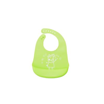 China Food Grade Silicone Washable Waterproof Bibs With Crumb Catcher Baby Feeding Bib Custom Baby Bib Maker for sale