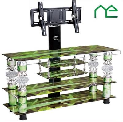 China Promotional Bazhou Nuoyier Glass Factory TV Stand Tempered Glass TV Stand for sale