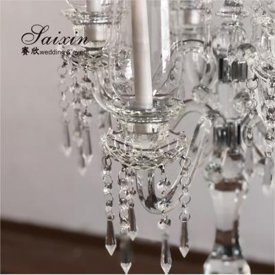 China Wedding ZT-486 Tall Crystal Candelabras Crystal Ball Stand Candelabras For Wedding Table Centerpieces for sale