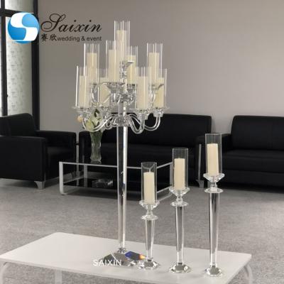 China New wedding event ZT-539 concert arm table candle high quality crystal candelabra for wedding centerpieces for sale