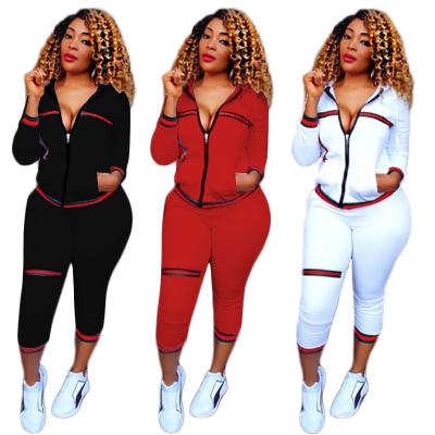 China 2021 viable famous high fashion clothing brands women knit breathable fitness sports velvet casual set for sale