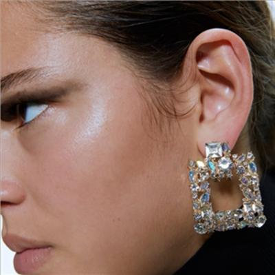 China New Ethnic Cheap Price Fashion Crystal Boho Rhinestone Statement Drop Women Earrings Jewelry for sale