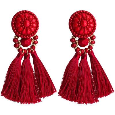 China CLASSIC Bohemian tassel long drop earrings for women fringe earrings fashion jewelry 2021 for sale