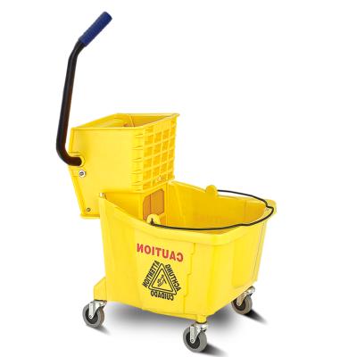 China Handy Commercial 36L Mop Bucket Professional Professional Cleaning Single Broom Wringer Trolley for sale