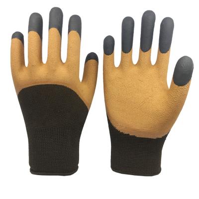 China 13G Agriculture Polyester Liner Dip Latex Double Foam Coated Gloves /safety working glove en388 for sale