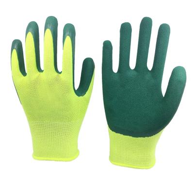 China Agriculture Polyester Liner With Latex Foam Coated Protective Labor Work Gloves for sale