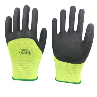 China Cheap agriculture mechanic gloves 13G polyester 3/4 latex foam coated gloves /safety glove working working glove en388 for sale