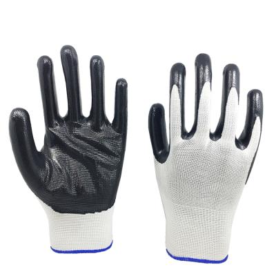 China 13G Agriculture Polyester /Nylon Liner Nitrile Coated Machinist Working Gloves for sale