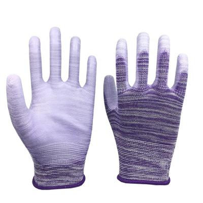 China Agriculture 13G polyester coating PU coated working gloves /safety glove en388 for sale