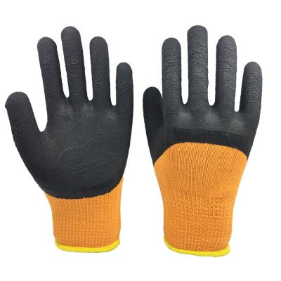 China Working glove napping winter en388 coated agriculture 7G terry polycotton coating latex foam finish for sale