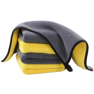 China Double Side Microfiber Coral Fleece Cleaning Cloth Car Towel Washable Cleaning Towel Viable Premium Detailing Cloth for sale