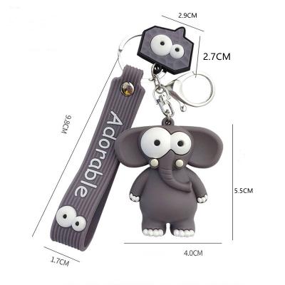 China Cute Anime Elephant Decoration 2022 Cartoon Ox Key Chain Key Ring Car Pendant for sale