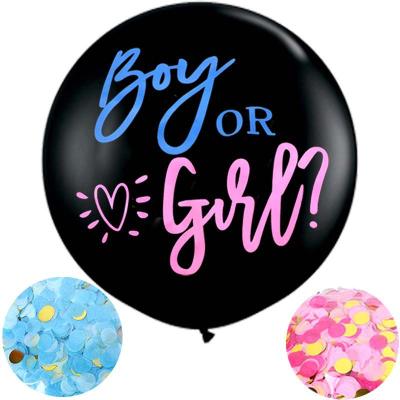 China 36 Inch Gender Reveal Balloon Gift Toy With Confetti Girl Or Boy Unisex Latex Balloons for sale