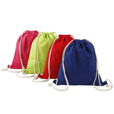 China Wholesale Custom Recycled 100% Organic Backpack Fabric Canvas 12oz Calico Cotton Drawstring Bag Logo for sale