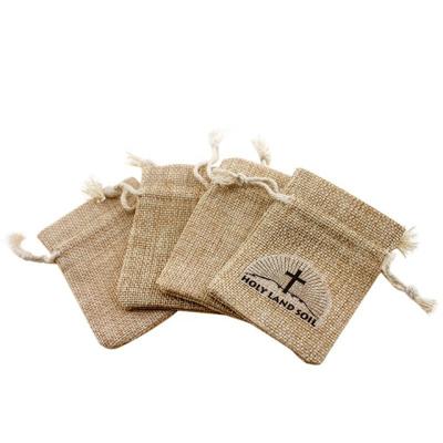 China Mini Small Large Jewelery Gift Promotional Cheap Natural Burlap Muslin Jute Drawstring Hessian Pouch for sale