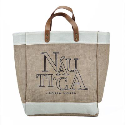 China Large Small Purchases Handled Tote Jute Bags Customized Custom Handle Jute Factory Bag Logo Wholesale for sale