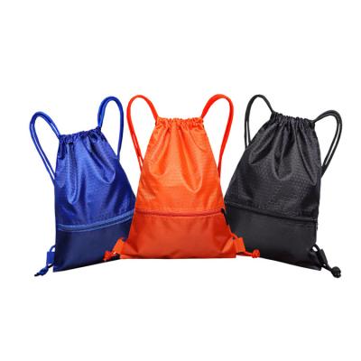 China 100MOQ Fashion Silk Screen Printing Waterproof Nylon Polyester Drawstring Custom Logo Backpack Zipper Pouch for sale