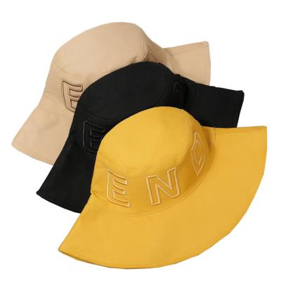 China Cheap Bottom Striped Moq Embroidered Sublimation Logo Pink Yellow Brown Purple Cotton Kids Bucket Hat for sale